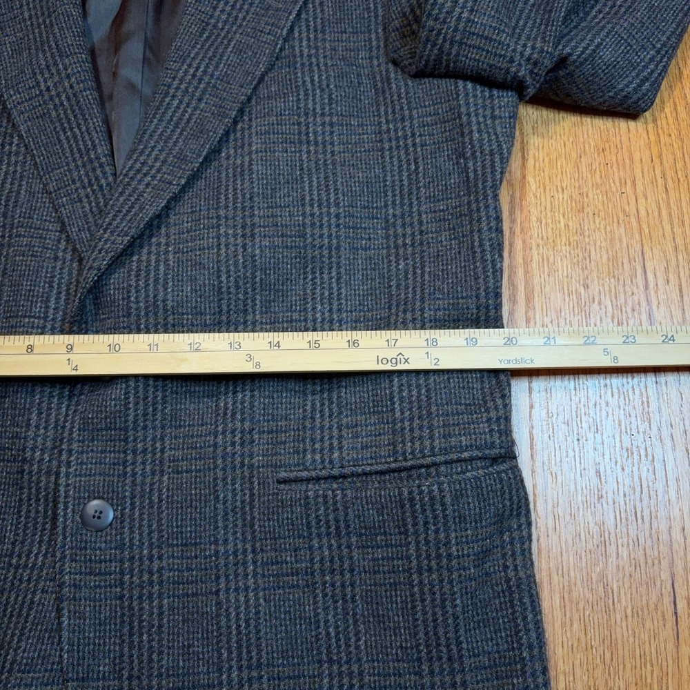 Vintage Woolrich Blazer Men's Medium Gray Plaid Jacket Wool Blend Made in USA - Picture 7 of 10